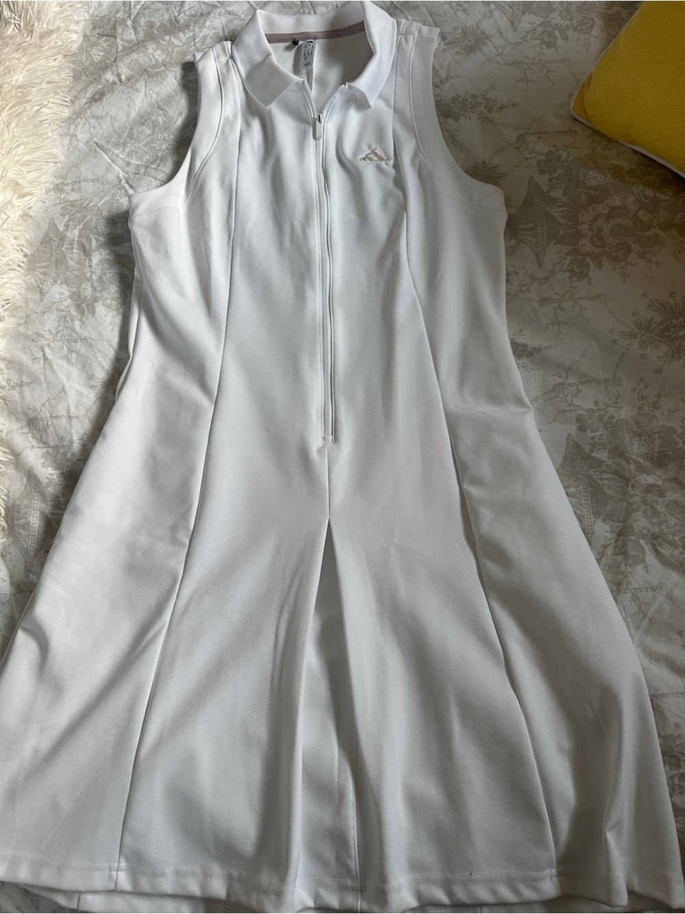 White Sleeveless Zip-Front Tennis Dress size medium adidas